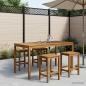 Preview: ARDEBO.de - Gartenbar-Tisch Weiß 196 x 100 x 105 cm Massivholz Akazie