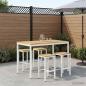 Preview: ARDEBO.de - Gartenbar-Tisch NAARDEN Weiß 147 x 88,5 x 105 cm