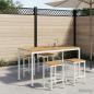Preview: ARDEBO.de - Gartenbar-Tisch NAARDEN Wei? 180 x 88,5 x 105 cm