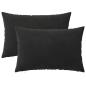 Preview: Kissen 2 stk. HEERLEN Schwarz 50 x 80 cm Samt