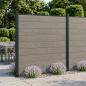 Preview: ARDEBO.de - zaunset 699 x 186 cm WPC und Aluminium Grau