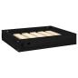 Preview: Hundebett Schwarz 51,5x44x9 cm Massivholz Kiefer