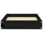 Preview: Hundebett Schwarz 51,5x44x9 cm Massivholz Kiefer