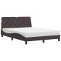 Preview: Bett mit Matratze Dunkelbraun 140x200 cm Stoff