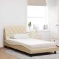 Preview: Bett mit Matratze Creme 100x200 cm Stoff