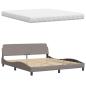 Preview: Bett mit Matratze Taupe 180x200 cm Stoff