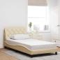 Preview: ARDEBO.de - Bettgestell ohne Matratze Creme 100x200 cm Stoff