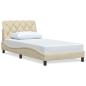 Preview: Bettgestell ohne Matratze Creme 100x200 cm Stoff