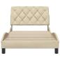 Preview: Bettgestell ohne Matratze Creme 100x200 cm Stoff