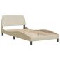 Preview: Bettgestell ohne Matratze Creme 100x200 cm Stoff