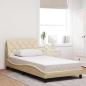 Preview: Bettgestell mit LED ohne Matratze Creme 100x200 cm Stoff