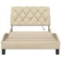 Preview: Bettgestell mit LED ohne Matratze Creme 100x200 cm Stoff