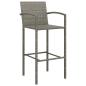 Preview: 7-tlg. Gartenbar-Set Grau Poly Rattan