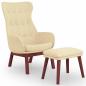 Preview: Relaxsessel mit Hocker Creme Stoff