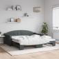 Preview: ARDEBO.de - Tagesbett Ausziehbar Hellgrau 100x190 cm Stoff