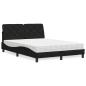 Preview: Bett mit Matratze Schwarz 140x200 cm Stoff