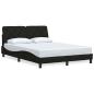Preview: Bettgestell ohne Matratze Schwarz 140x190 cm Stoff