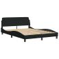 Preview: Bettgestell ohne Matratze Schwarz 140x190 cm Stoff
