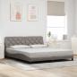 Preview: ARDEBO.de - Bettgestell ohne Matratze Taupe 180x200 cm Stoff
