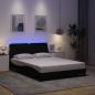 Preview: ARDEBO.de - Bettgestell mit LED ohne Matratze Schwarz 140x200 cm Stoff