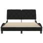 Preview: Bettgestell mit LED ohne Matratze Schwarz 140x200 cm Stoff