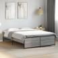 Preview: ARDEBO.de - Bettgestell Grau Sonoma 120x200 cm Holzwerkstoff und Metall