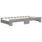 Preview: Tagesbett Ausziehbar mit Schubladen Hellgrau 100x190 cm Stoff