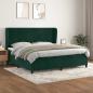 Preview: ARDEBO.de - Boxspringbett mit Matratze Dunkelgrün 200x200 cm Samt