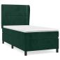 Preview: Boxspringbett mit Matratze Dunkelgrün 100x200 cm Samt