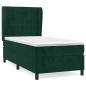 Preview: Boxspringbett mit Matratze Dunkelgrün 90x190 cm Samt