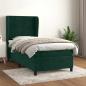 Preview: ARDEBO.de - Boxspringbett mit Matratze Dunkelgrün 100x200 cm Samt
