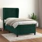 Preview: ARDEBO.de - Boxspringbett mit Matratze Dunkelgrün 100x200 cm Samt