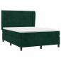 Preview: Boxspringbett mit Matratze Dunkelgrün 140x190 cm Samt