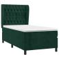 Preview: Boxspringbett mit Matratze Dunkelgrün 80x200 cm Samt