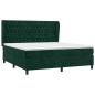 Preview: Boxspringbett mit Matratze Dunkelgrün 180x200 cm Samt