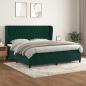 Preview: ARDEBO.de - Boxspringbett mit Matratze Dunkelgrün 200x200 cm Samt