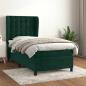 Preview: ARDEBO.de - Boxspringbett mit Matratze Dunkelgrün 80x200 cm Samt