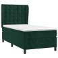 Preview: Boxspringbett mit Matratze Dunkelgrün 80x200 cm Samt