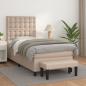 Preview: ARDEBO.de - Boxspringbett mit Matratze Cappuccino-Braun 80x200cm Kunstleder