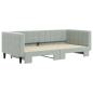 Preview: Tagesbett Ausziehbar Hellgrau 90x190 cm Samt
