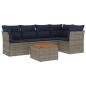 Preview: 6-tlg. Garten-Sofagarnitur mit Kissen Grau Poly Rattan
