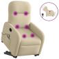 Preview: ARDEBO.de - Elektrischer Massagesessel mit Aufstehhilfe Creme Stoff