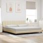 Preview: ARDEBO.de - Bettgestell ohne Matratze "Hanko" Creme 200x200 cm Stoff