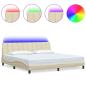 Preview: Bettgestell ohne Matratze "Hanko" Creme 200x200 cm Stoff