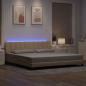 Preview: Bettgestell ohne Matratze "Hanko" Creme 200x200 cm Stoff
