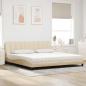 Preview: Bett mit Matratze "Hanko" Creme 200x200 cm Stoff