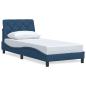 Preview: Bettgestell ohne Matratze Blau 90x200 cm Stoff