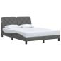 Preview: Bettgestell ohne Matratze Dunkelgrau 140x190 cm Stoff