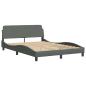 Preview: Bettgestell ohne Matratze Dunkelgrau 140x190 cm Stoff