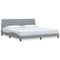 Preview: Bettgestell ohne Matratze Hellgrau 200x200 cm Stoff